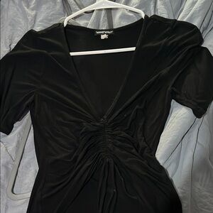 Chic Black Ruched Dress